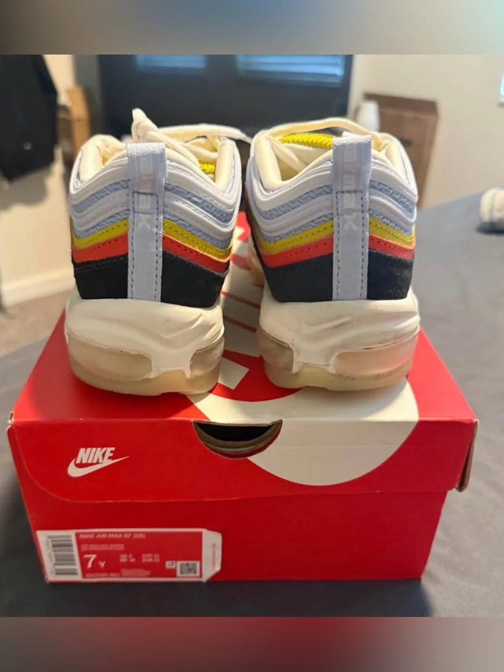 Nike Kids Yellow, Red & Black Air Max 97 Sneakers